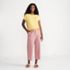 Women's Petite Knit 2 Piece Pajama Set - Dolman Cap Sleeve Tee and Crop Pants, Front