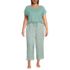 Women's Plus Size Knit 2 Piece Pajama Set - Dolman Cap Sleeve Tee and Crop Pants, Front