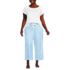 Women's Plus Size Knit 2 Piece Pajama Set - Dolman Cap Sleeve Tee and Crop Pants, Front