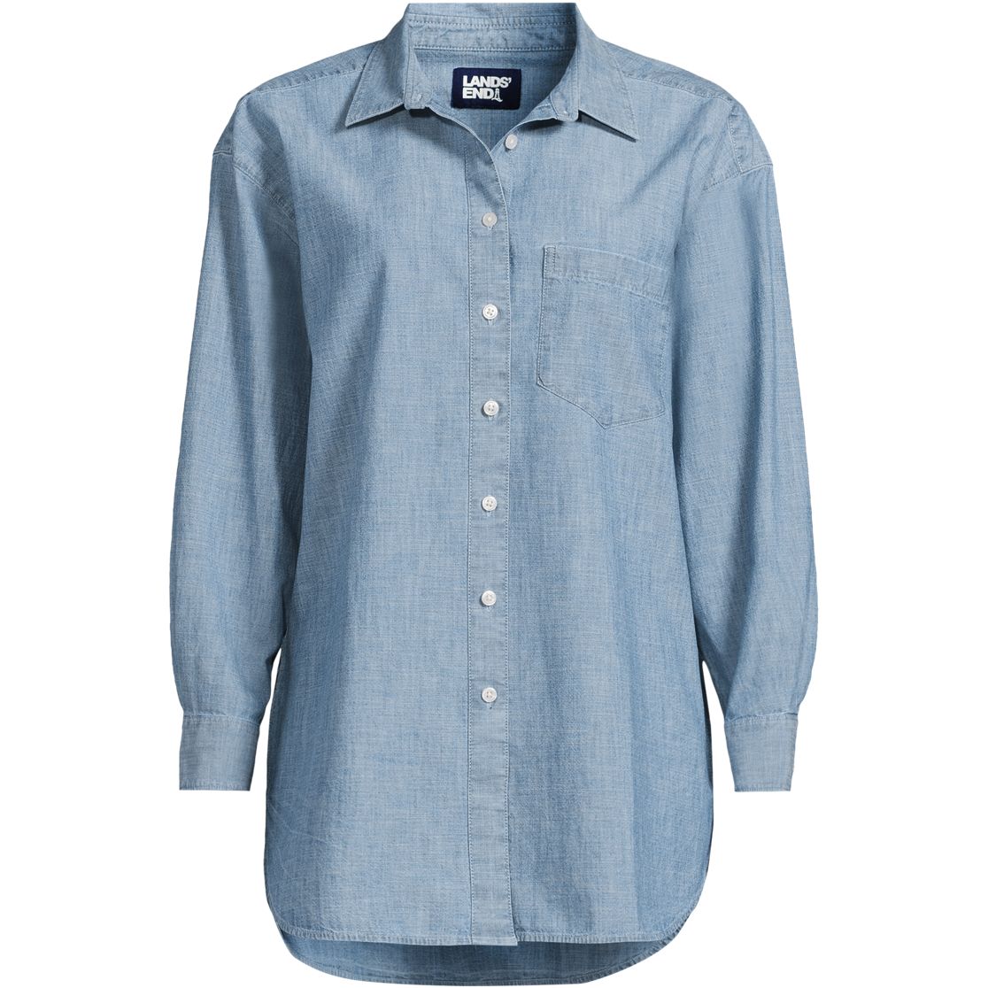 Women's Chambray Oversized Button Front Shirt