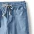 Women's Petite Herringbone Chino High Rise Relaxed Straight Drawstring Ankle Pants, alternative image