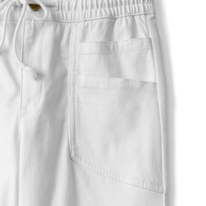 Women's Herringbone Chino High Rise Relaxed Straight Drawstring Ankle Pants - image 7