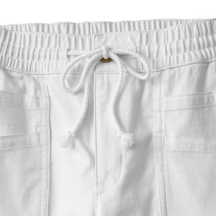 Women's Herringbone Chino High Rise Relaxed Straight Drawstring Ankle Pants - image 8