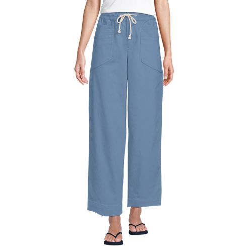 Women's Herringbone Chino High Rise Relaxed Straight Drawstring Ankle Pants - image 5
