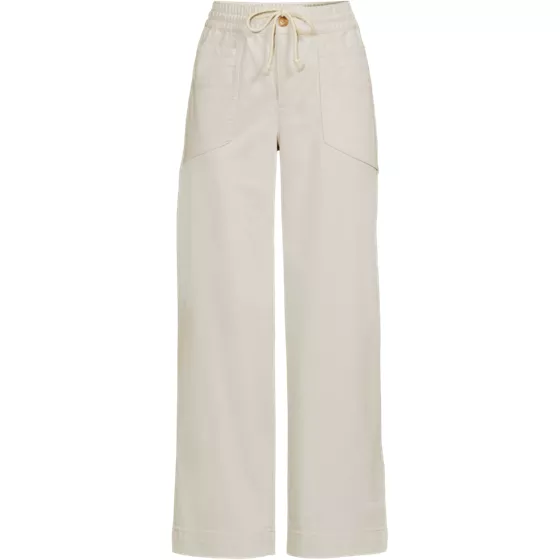 Women's Herringbone Chino High Rise Relaxed Straight Drawstring Ankle Pants - primary