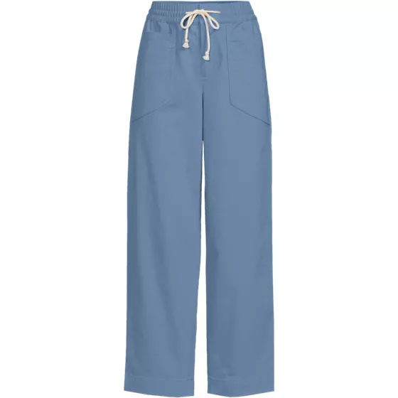 Women's Plus Size Herringbone Chino High Rise Relaxed Straight Drawstring Ankle Pants - primary
