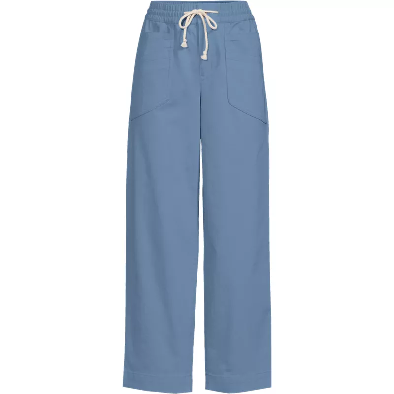 Women's Plus Size Herringbone Chino High Rise Relaxed Straight Drawstring Ankle Pants, Front