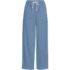 Women's Plus Size Herringbone Chino High Rise Relaxed Straight Drawstring Ankle Pants, Front