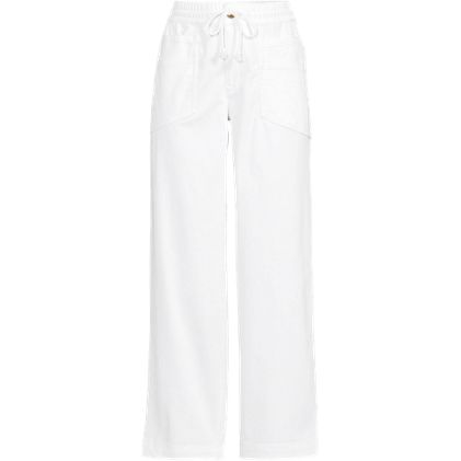 Women's Herringbone Chino High Rise Relaxed Straight Drawstring Ankle Pants - image 3