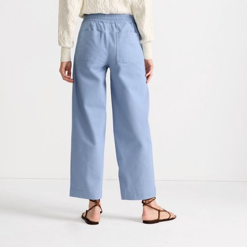 Women's Herringbone Chino High Rise Relaxed Straight Drawstring Ankle Pants - image 2