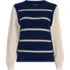 Women's Drifter Shaker Button Shoulder Sweater Vest with Poplin Sleeves, Front