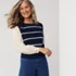 Women's Drifter Shaker Button Shoulder Sweater Vest with Poplin Sleeves, alternative image