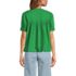 Women's Poplin Elbow Sleeve Pintuck Button Front Top, Back