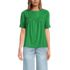 Women's Poplin Elbow Sleeve Pintuck Button Front Top, Front