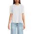 Women's Poplin Elbow Sleeve Pintuck Button Front Top, Front