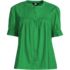 Women's Poplin Elbow Sleeve Pintuck Button Front Top, Front