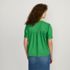 Women's Poplin Elbow Sleeve Pintuck Button Front Top, Back