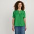 Women's Poplin Elbow Sleeve Pintuck Button Front Top, Front