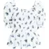 Women's Poplin Elbow Sleeve Smocked Top, Front