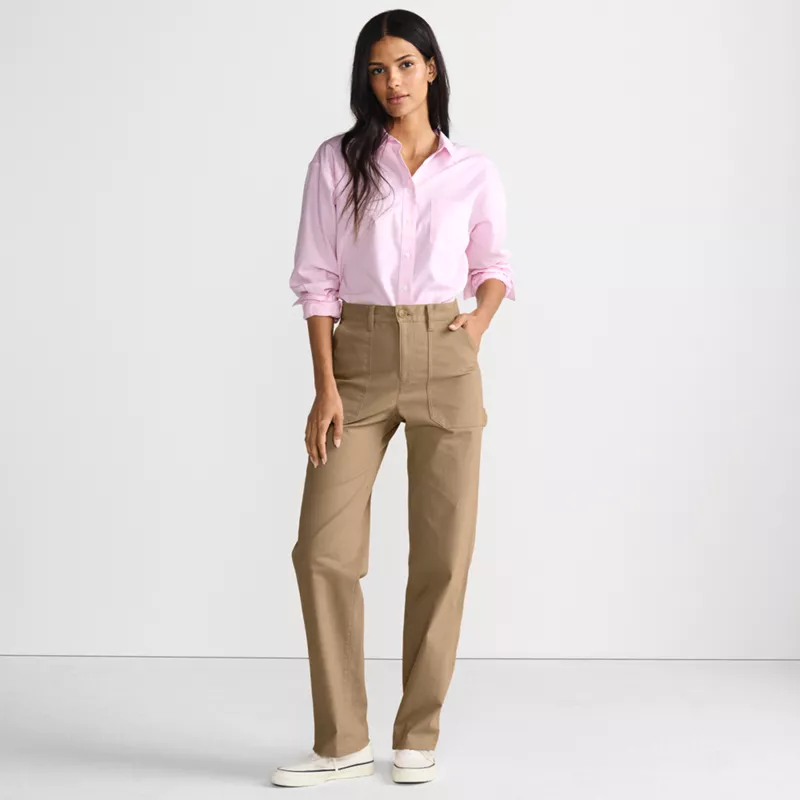 Women's Herringbone Chino High Rise Utility Pants, alternative image