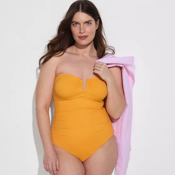 Women's SlenderSuit U-Wire Bandeau One Piece Swimsuit - primary