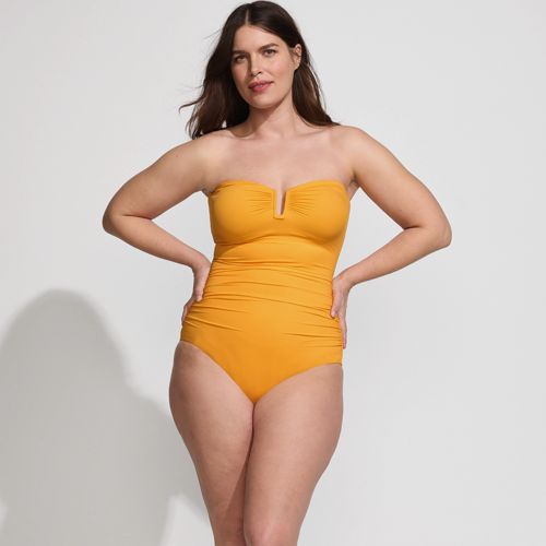  Lands' End Bandeau-badeanzug Slender, Damen, Größe:48 Plus, Orange, By Lands' End 