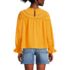 Women's Cotton Voile Long Sleeve Crew Neck Top, Back