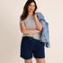 Women's Plus Size Chino High Rise Pleated 7" Shorts, alternative image