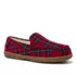 Women's Fuzzy Lined Plaid Moccasin Slippers, alternative image