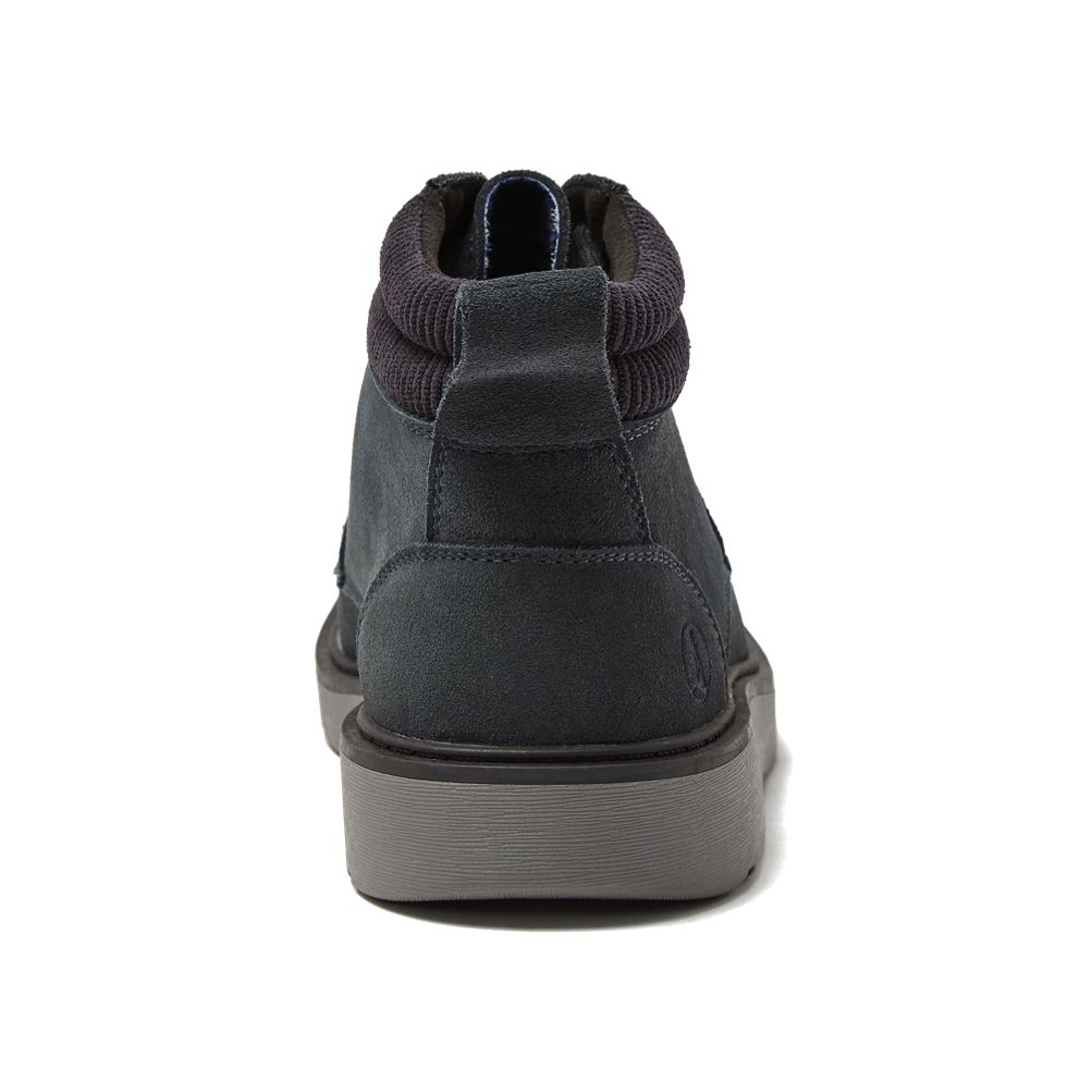 Lands end men’s size 9.5 black suede flannel lined moc toe lace up boots. Men main image 2