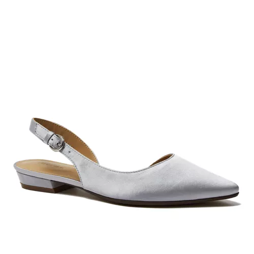 Women's Satin Slingback Low Heels, alternative image