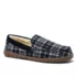 Men's Fuzzy Lined Plaid Flannel Moccasin Slippers, alternative image