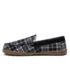 Men's Fuzzy Lined Plaid Flannel Moccasin Slippers, alternative image