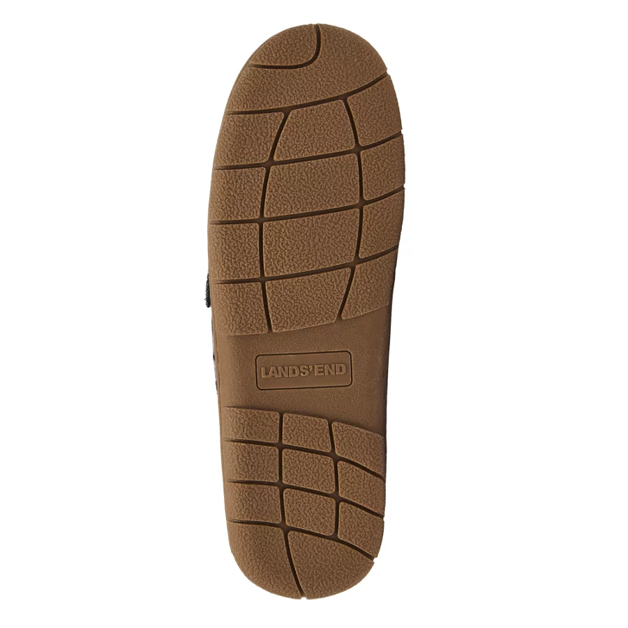Men's Fuzzy Lined Plaid Flannel Moccasin Slippers view 5