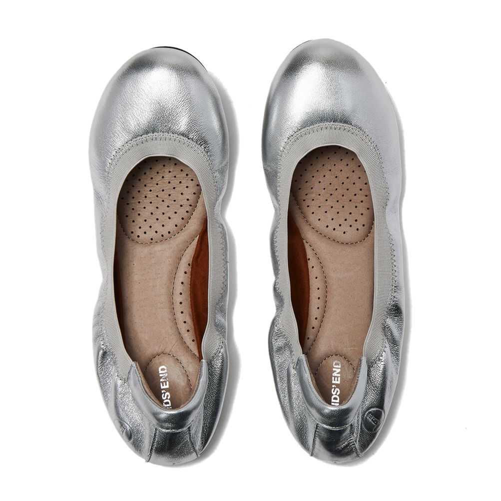 Women's Comfort Slip On Metallic Leather Ballet Flats Lands' End