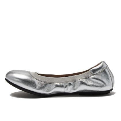 Women's Comfort Slip On Metallic Leather Ballet Flats - image 2