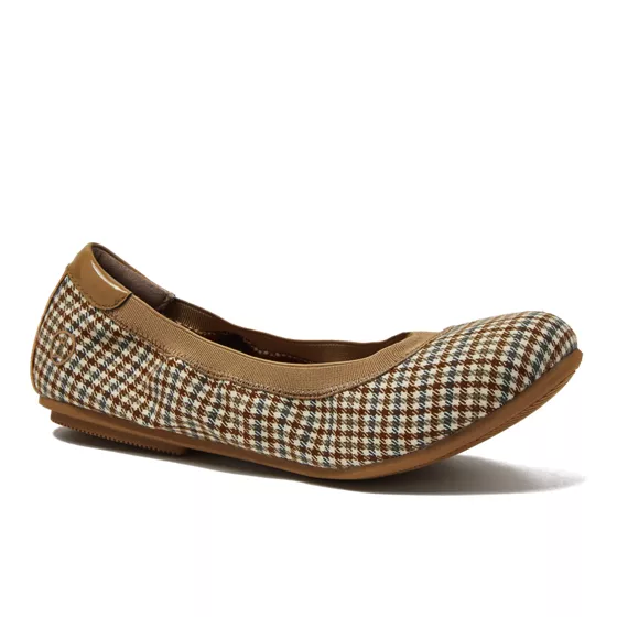 Women's Comfort Slip On Plaid Ballet Flats - primary