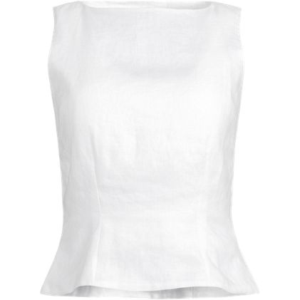 Women's Linen Sleeveless Peplum Top - image 1