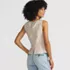 Women's Linen Sleeveless Peplum Top, Back