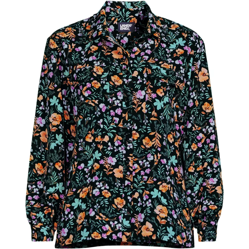 Women's Creaseless Long Sleeve Utility Top, Front