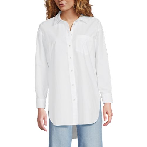Women's Poplin Oversized Button Down Shirt - image 5