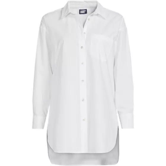 Women's Poplin Oversized Button Down Shirt - primary