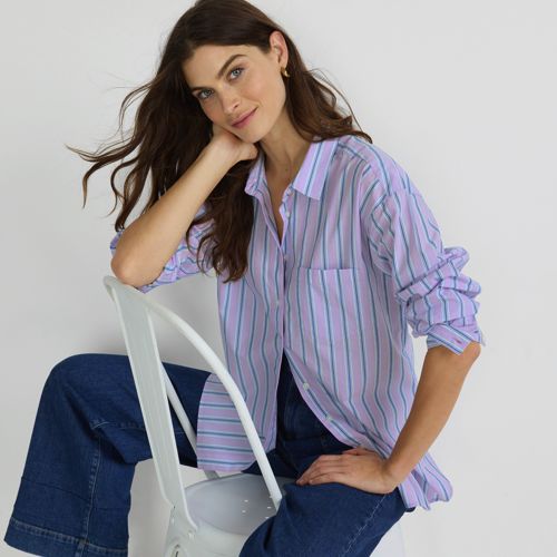 Women's Poplin Oversized Button Down Shirt, alternative image