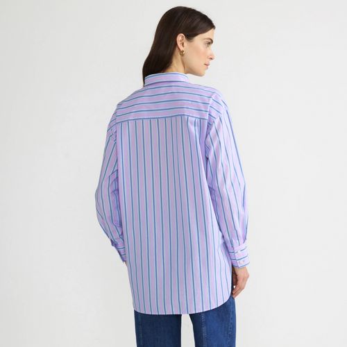 Women's Poplin Oversized Button Down Shirt, Back