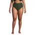 Women's Plus Size Chlorine Resistant Ottoman Rib High Waisted Bikini Bottoms, Front
