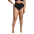 Women's Plus Size Chlorine Resistant Ottoman Rib High Waisted Bikini Bottoms, Front