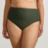 Women's Plus Size Chlorine Resistant Ottoman Rib High Waisted Bikini Bottoms, Front