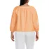Women's Plus Size Linen Square Neck 3/4 Sleeve Top, Back