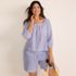 Women's Plus Size Linen Square Neck 3/4 Sleeve Top, alternative image