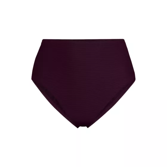 Women's Chlorine Resistant Ottoman Rib High Waisted Bikini Bottoms - primary